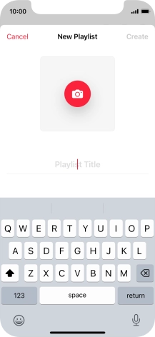 Press the text input field and key in a name for the playlist. Press the text input field and key in a name for the playlist.