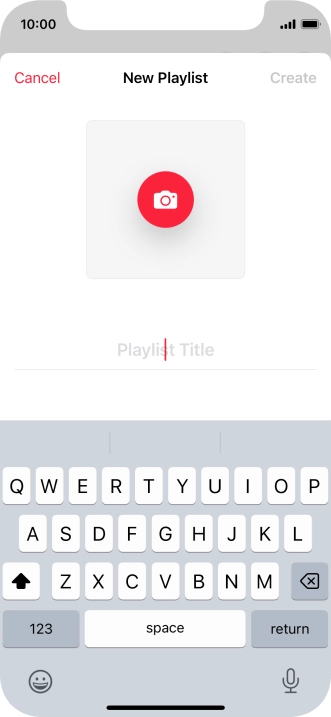 Press the text input field and key in a name for the playlist. Press the text input field and key in a name for the playlist.