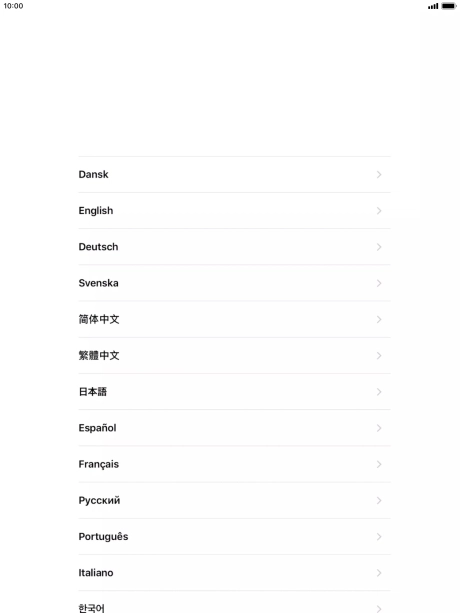 Press the required language. Press the required language.