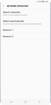 Press the required network. Press the required network.