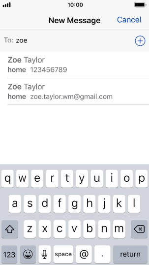Press the required contact. Press the required contact.