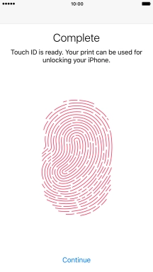 Press Continue. If you haven't previously selected a phone lock code, key in a code of your own choice twice.