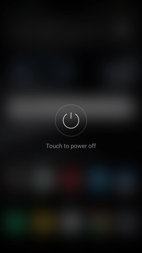 Press Touch to power off. Press Touch to power off.