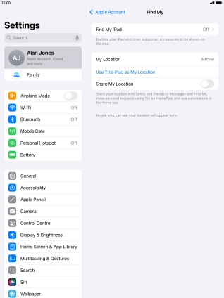 Press Find My iPad. Press Find My iPad.