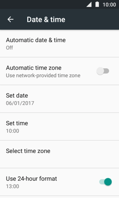 Press Automatic date & time.