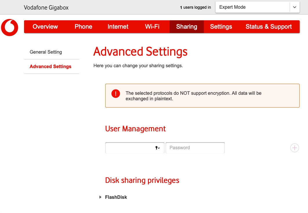 Click Password and key in the required password.