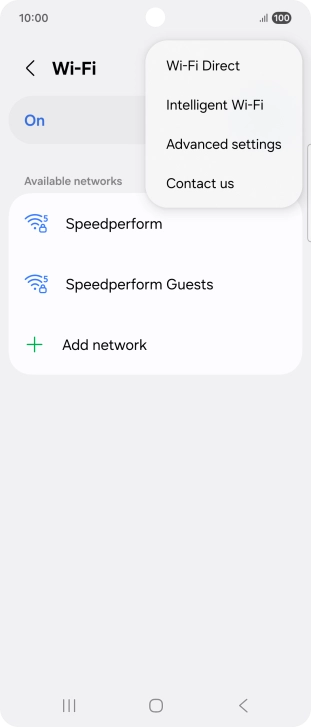 Press Intelligent Wi-Fi. Press Intelligent Wi-Fi.