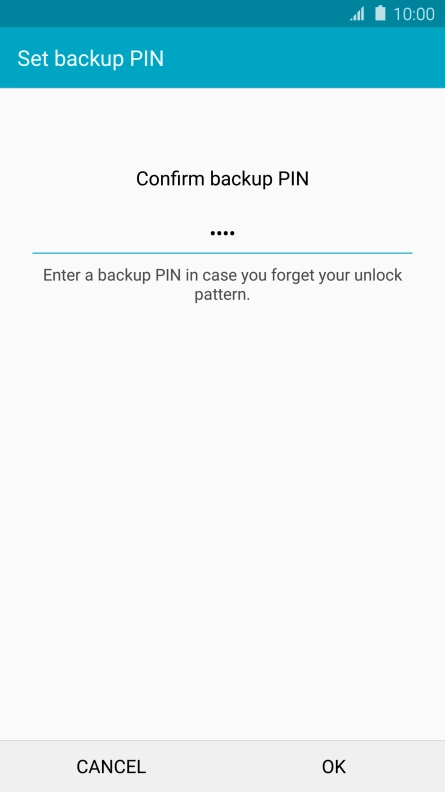 Key in the PIN again and press OK. Key in the PIN again and press OK.