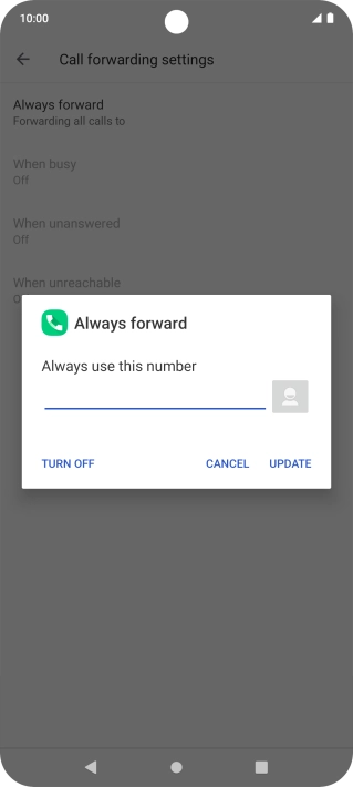 Press TURN OFF.