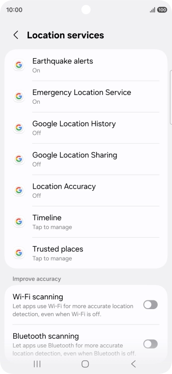 Press Location Accuracy.