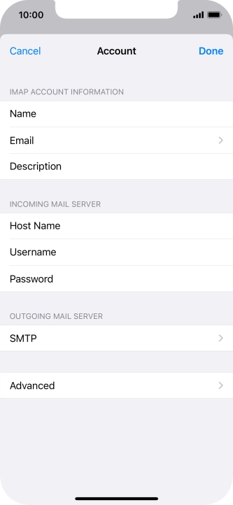 Press SMTP.