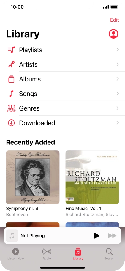 Press Playlists.