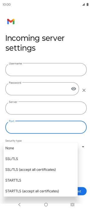 Press SSL/TLS.