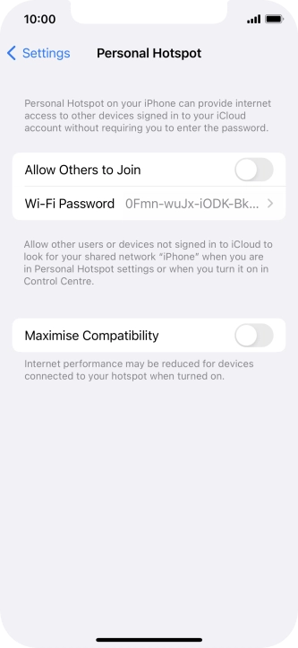 Press Wi-Fi Password and key in the required password.