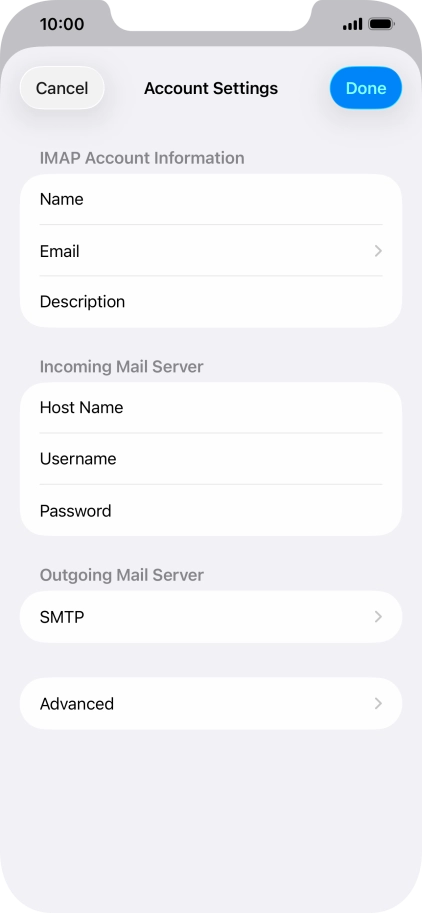 Press SMTP.