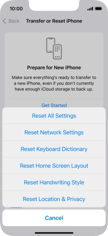 Press Reset All Settings.