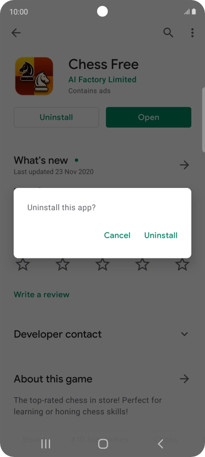 Press Uninstall.