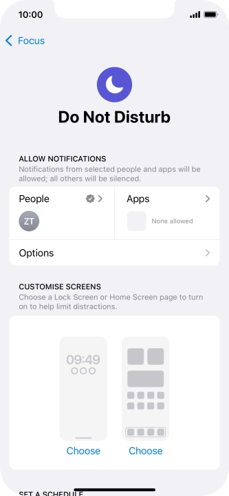 Press People and follow the instructions on the screen to select which contacts you would like to receive calls and notifications from when Do Not Disturb is turned on. Press People and follow the instructions on the screen to select which contacts you would like to receive calls and notifications from when Do Not Disturb is turned on.
