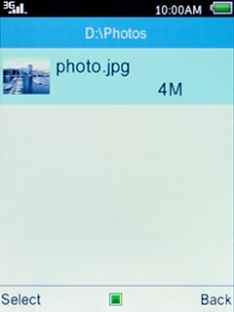 Select the required picture and press the Left selection key.