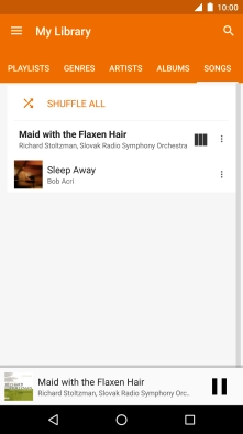 Press the song title at the bottom of the screen.