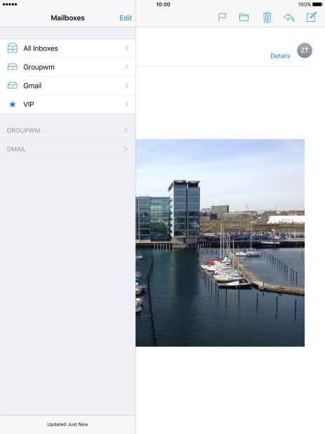 Press the required email account. Press the required email account.