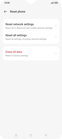 Press Reset network settings. Press Reset network settings.
