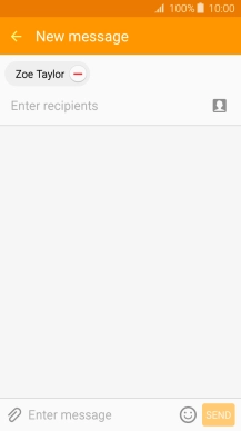Press the text input field and write the text for your text message.