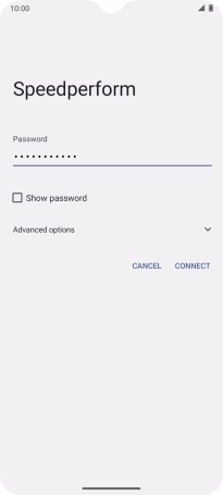 Key in the password for the Wi-Fi network and press CONNECT.