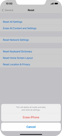 Press Erase iPhone.