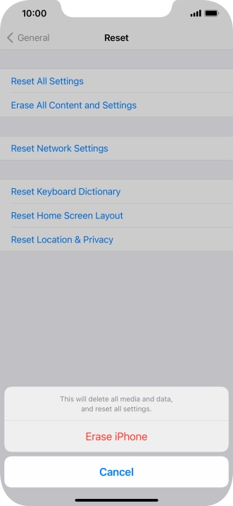 Press Erase iPhone.
