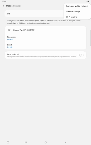 Press Configure Mobile Hotspot. Press Configure Mobile Hotspot.
