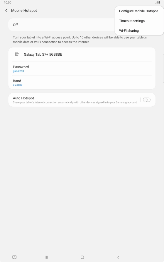 Press Configure Mobile Hotspot. Press Configure Mobile Hotspot.