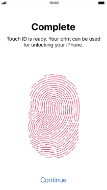 Press Continue. If you haven't previously selected a phone lock code, key in a code of your own choice twice.