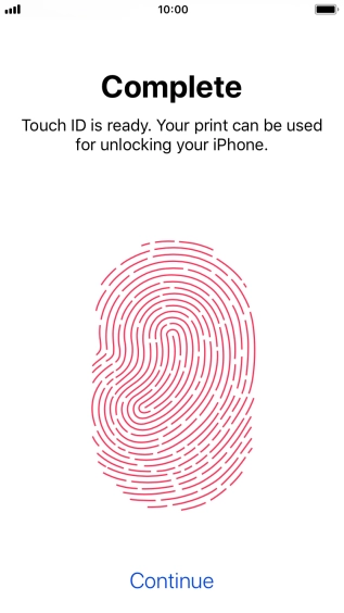 Press Continue. If you haven't previously selected a phone lock code, key in a code of your own choice twice.