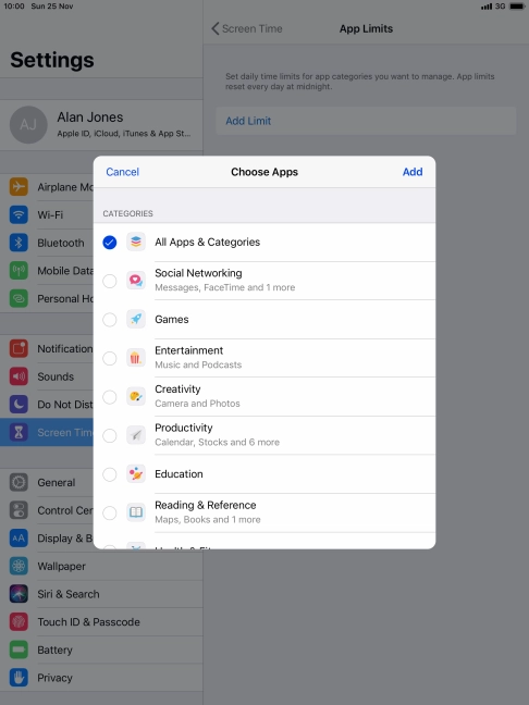 Press the required categories. Press the required categories.