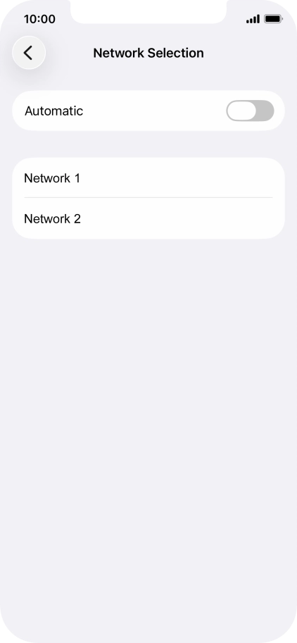 If you turn off the function, press the required network.