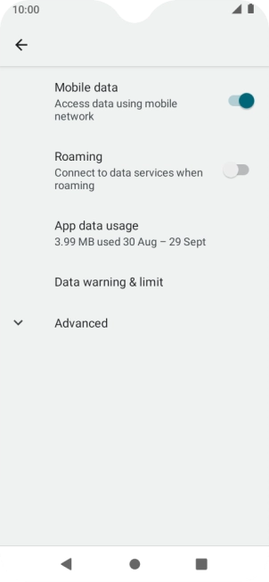 Press App data usage. Press App data usage.