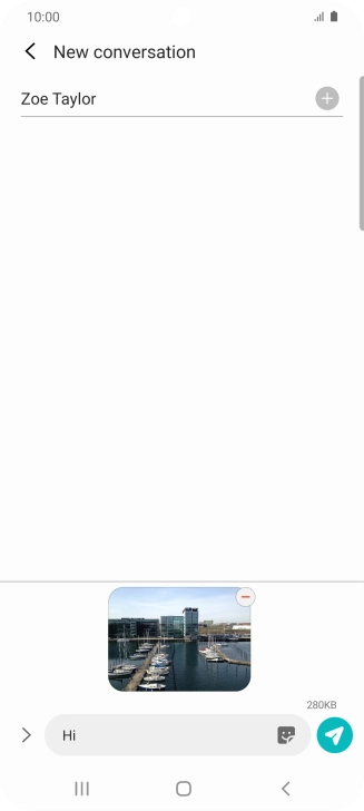 Press the send icon when you've finished your picture message.
