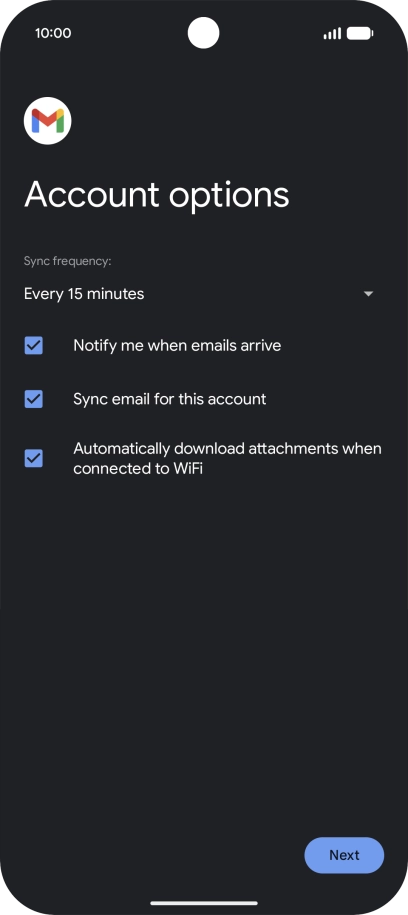 If this screen is displayed, you email account has been recognised and set up automatically. Follow the instructions on the screen to key in more information and finish setting up your email account. If this screen is displayed, you email account has been recognised and set up automatically. Follow the instructions on the screen to key in more information and finish setting up your email account.