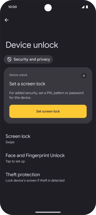 Press Face and Fingerprint Unlock. Press Face and Fingerprint Unlock.
