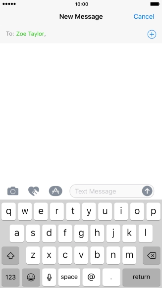 Press the text input field and write the text for your picture message.