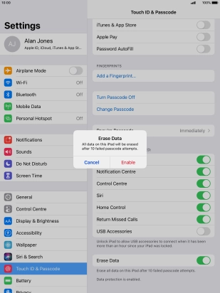 If you turn on the function, press Enable. If you turn on the function, press Enable.