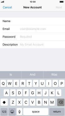 Press Email and key in your email address.