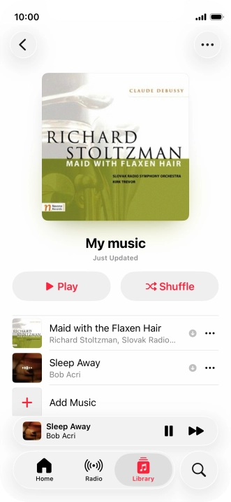 Press the song title.