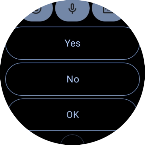 Press the required reply. Press the required reply.