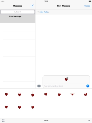 Press the send icon when you've finished your iMessage.