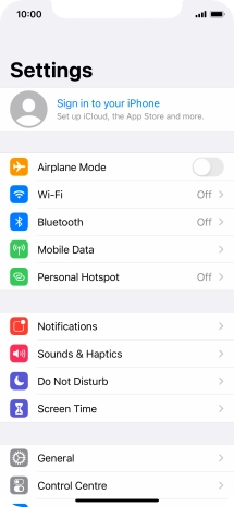 Press Sign in to your iPhone.