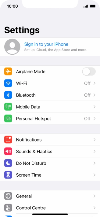 Press Sign in to your iPhone.