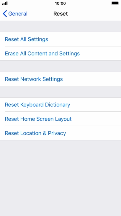 Press Reset All Settings. Press Reset All Settings.