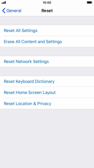Press Reset All Settings. Press Reset All Settings.